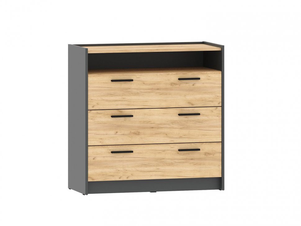НМ 011.04 Комод Оттавия Антрацит/Дуб золотой
