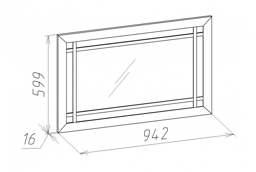 Зеркало навесное Глазов-мебель Sherlock 7 (Дуб сонома)