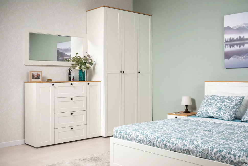 Остин Шкаф для одежды 13.336.02 белый/дуб золотой