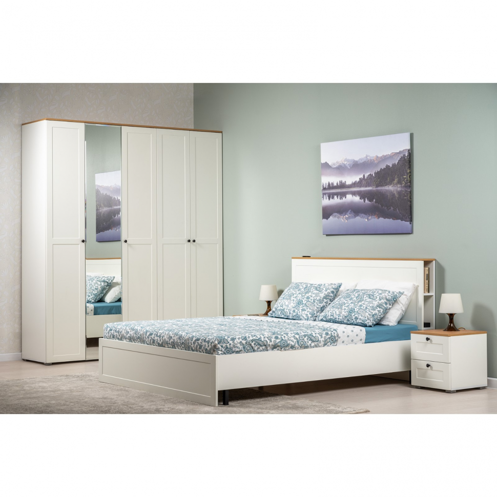 Остин Шкаф для одежды 13.336.02 белый/дуб золотой