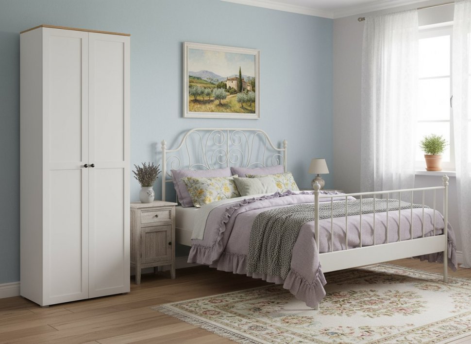 Остин Шкаф для одежды 13.336.02 белый/дуб золотой