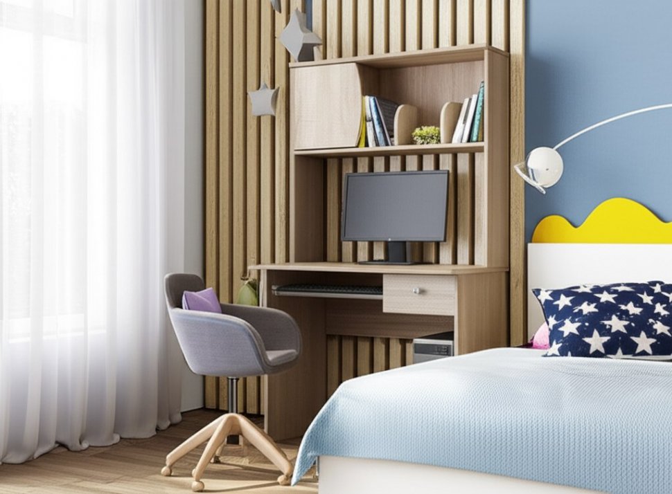 Стол компьютерный Грета-4 ТЭКС (Ясень шимо)