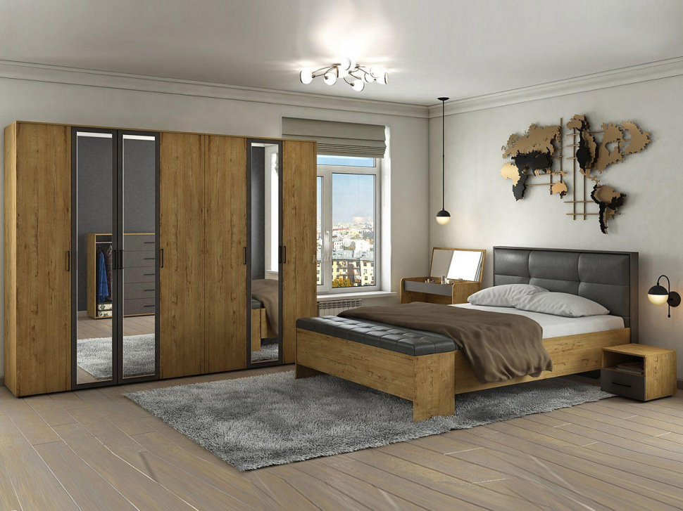 Бруно Туалетный столик Дуб Вотан / Серый графит