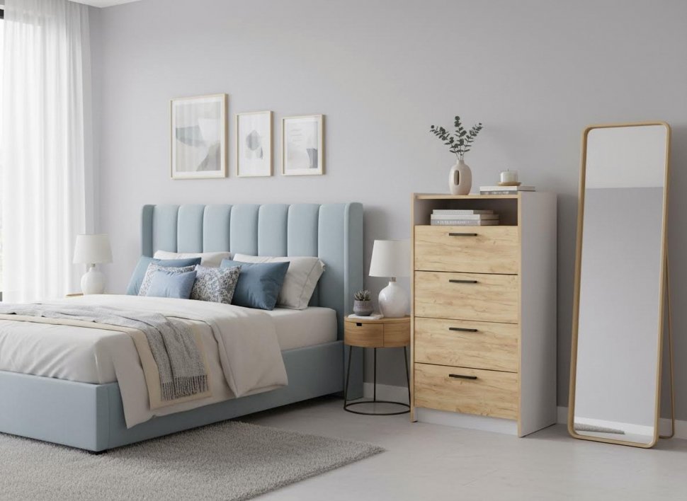 НМ 011.03 Комод Оттавия Белый/Дуб золотой