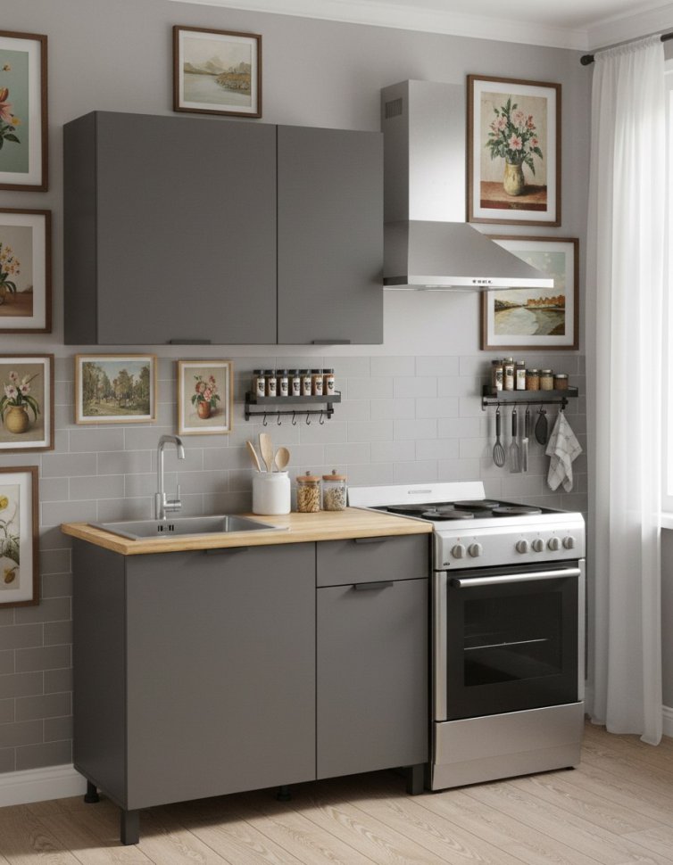 Кухня Венера 1000 Диамант серый