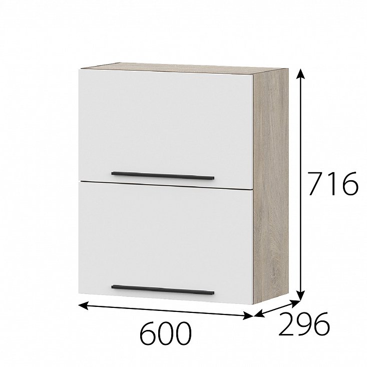 Шкаф кухонный навесной 60 см Этна 6в2я (Софт Вайт)