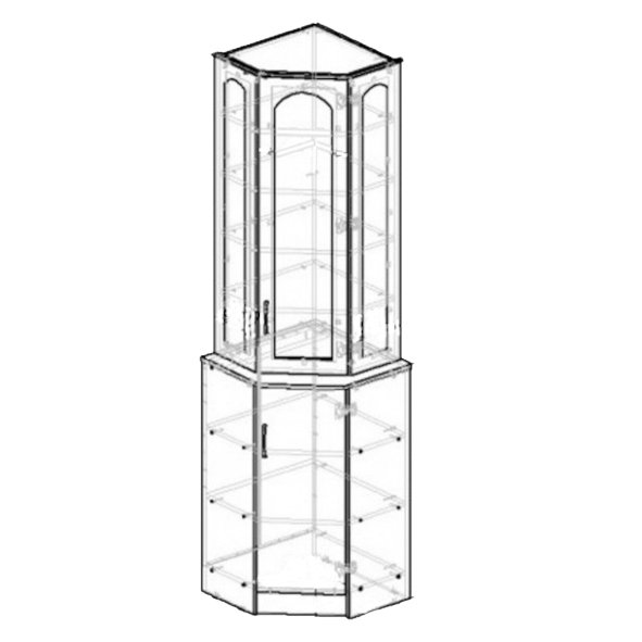 Буфет угловой Констанция (МИФ) Белый матовый