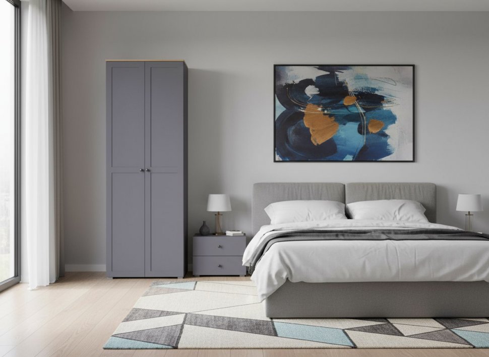 Остин Шкаф для одежды 13.336.02 графит/дуб золотой