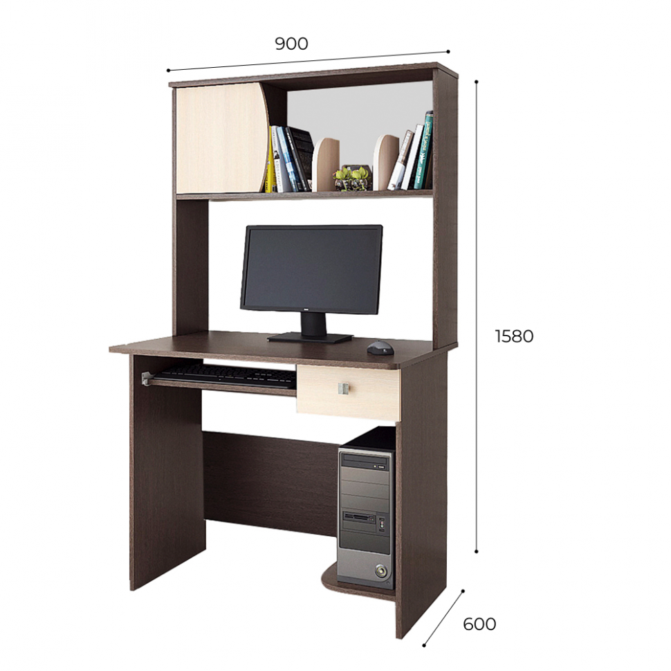 Стол компьютерный Грета-4 ТЭКС (Венге)