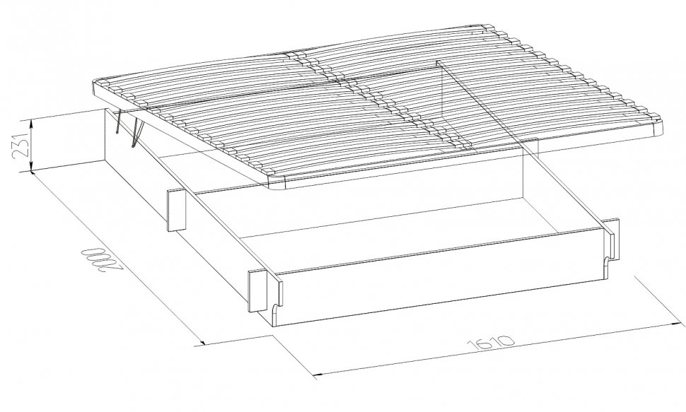 Основание с подъемным механизмом160х200 Глазов-мебель