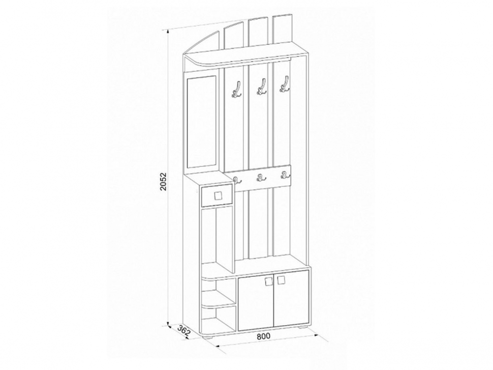 Ивушка 25 Прихожая Ясень Шимо Темный / Светлый