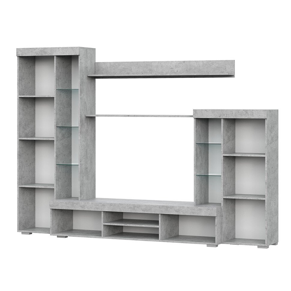 Мебель для гостиной МГС 5 / Цемент светлый/Белый