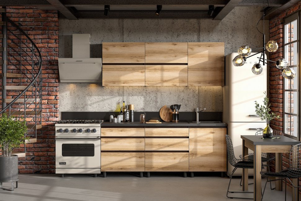 Шкаф кухонный навесной с газлифтом 70 см Берген 7в2 (Венге/Дуб Делано)