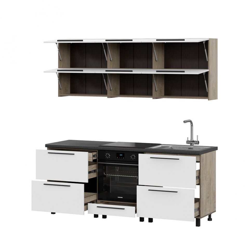 Шкаф кухонный навесной 70 см Этна 7в2я (Софт Вайт)