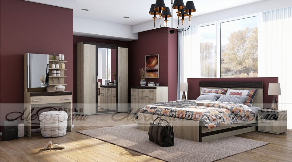 Спальня Либерти Семья Мебелони Комплект 3