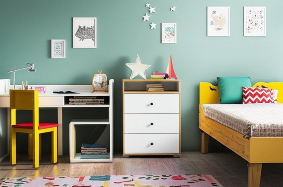 Вуди Комод 13.293 белый/дуб золотой