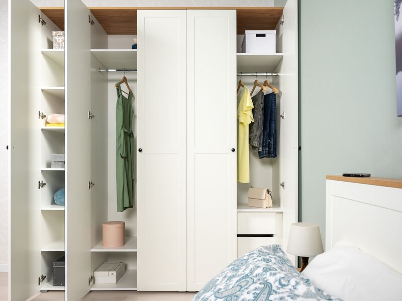 Остин Шкаф для одежды 13.336.03 белый/дуб золотой