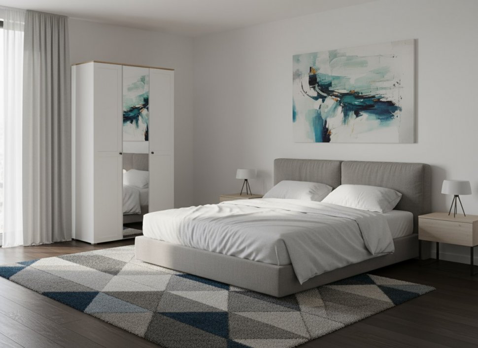 Остин Шкаф для одежды 13.336.03 белый/дуб золотой