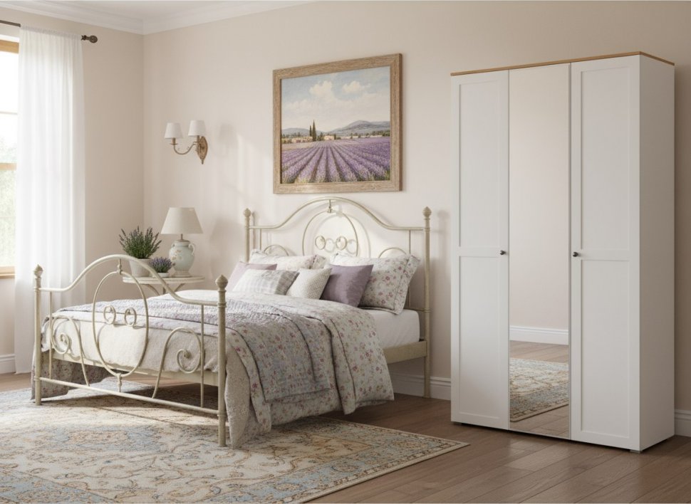 Остин Шкаф для одежды 13.336.03 белый/дуб золотой