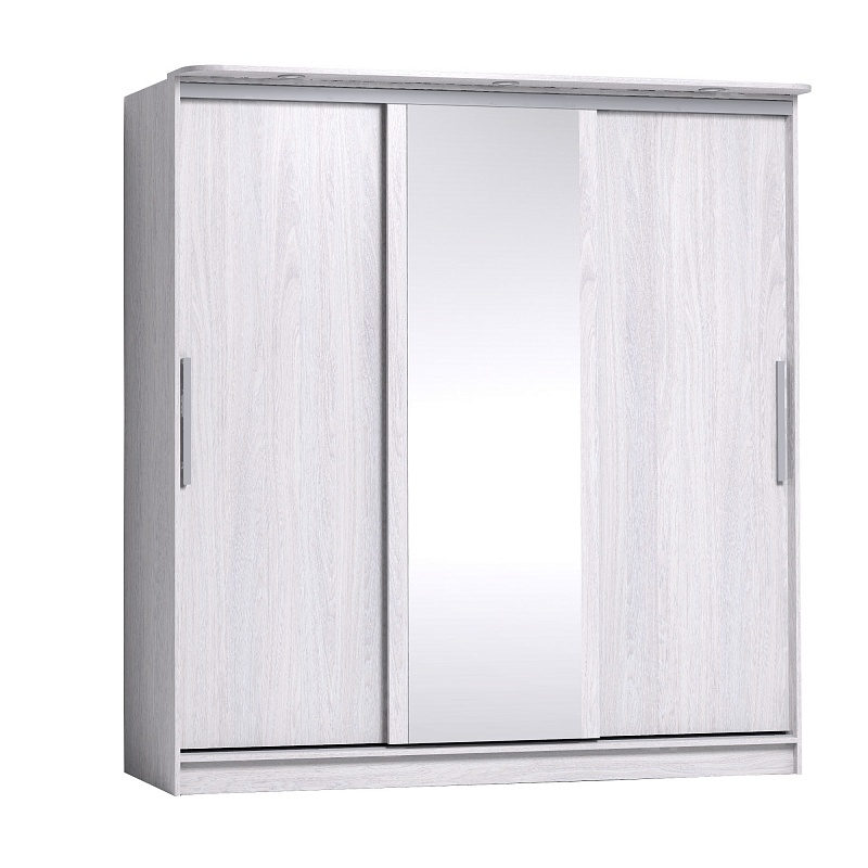 Шкаф-купе Strike 2000 с зеркалом Глазов-мебель (Ясень Анкор светлый)
