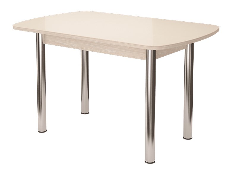 Стол обеденный 900х600 Бостон-2 Ваниль (MLK) Брифинг-хром