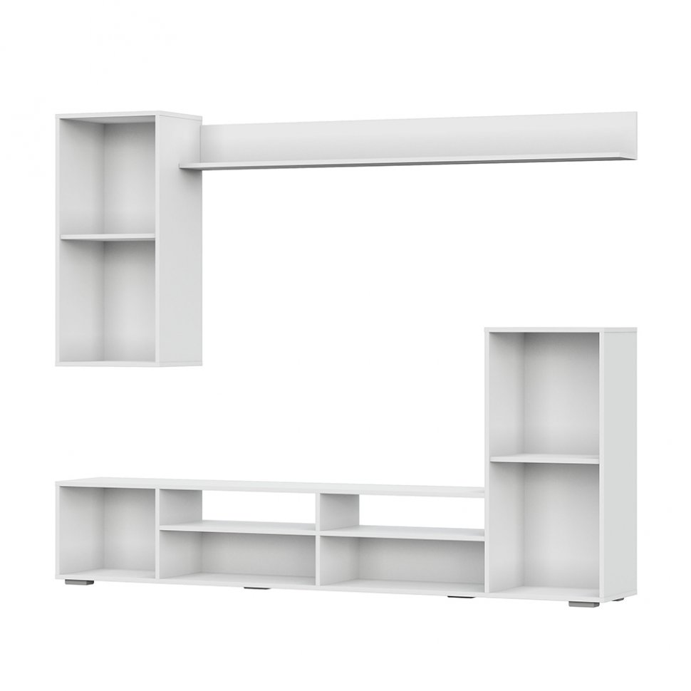 Мебель для гостиной МГС 4 / Белый/Белый глянец