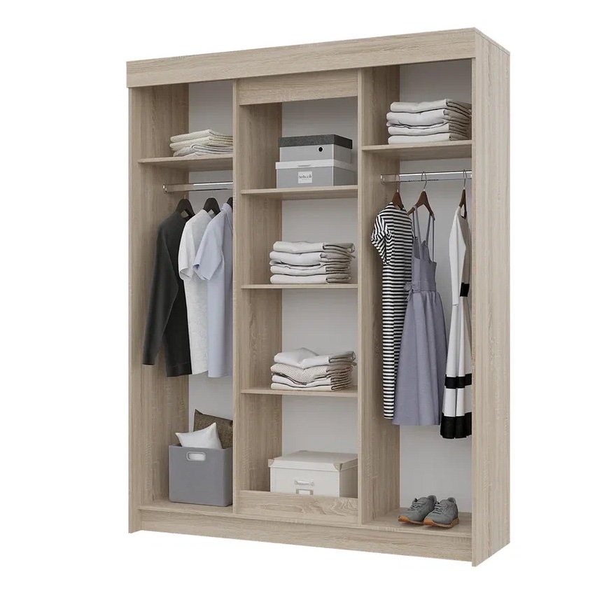 Шкаф-купе VICTOR 1600 (Горизонт) Белый / Сонома