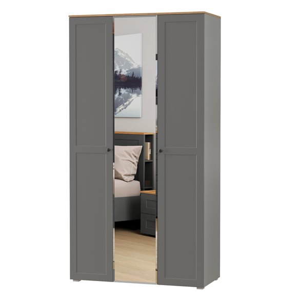 Остин Шкаф для одежды 13.336.03 графит/дуб золотой