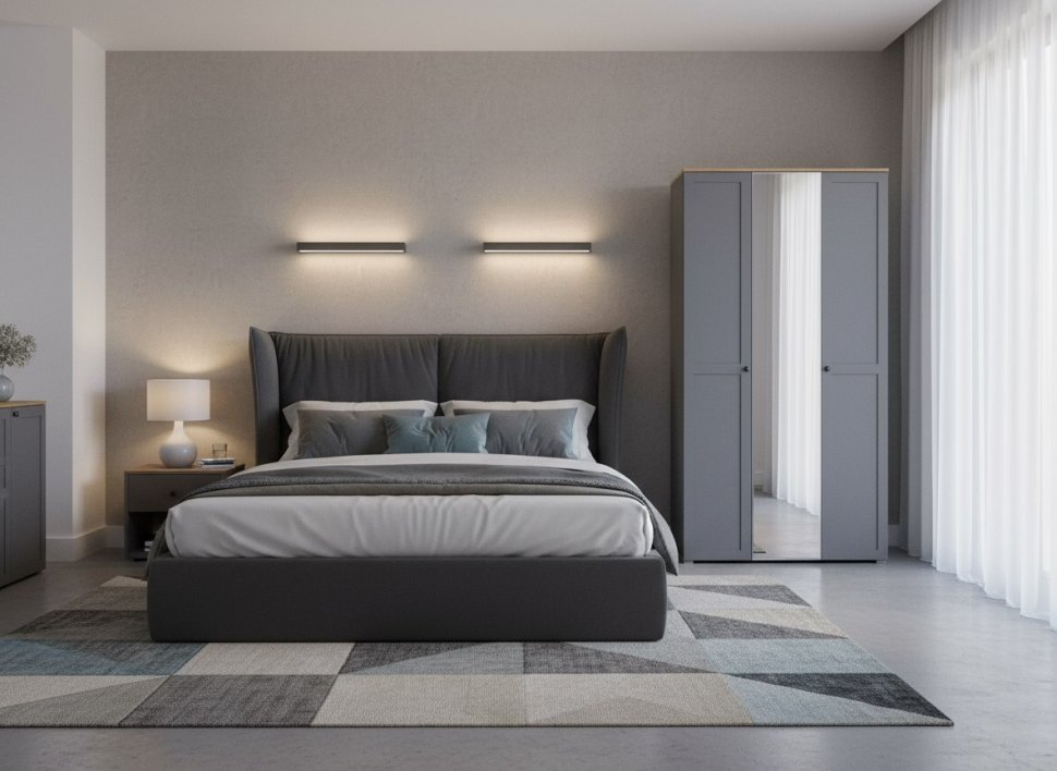 Остин Шкаф для одежды 13.336.03 графит/дуб золотой