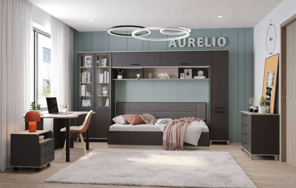 Кровать 80х200 Аурелио (Глазов) Антрацит