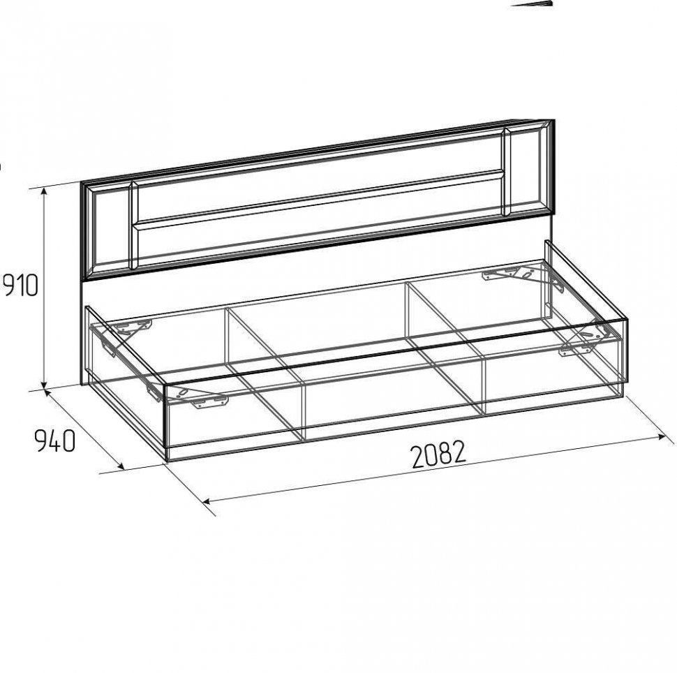 Кровать 80х200 Аурелио (Глазов) Антрацит