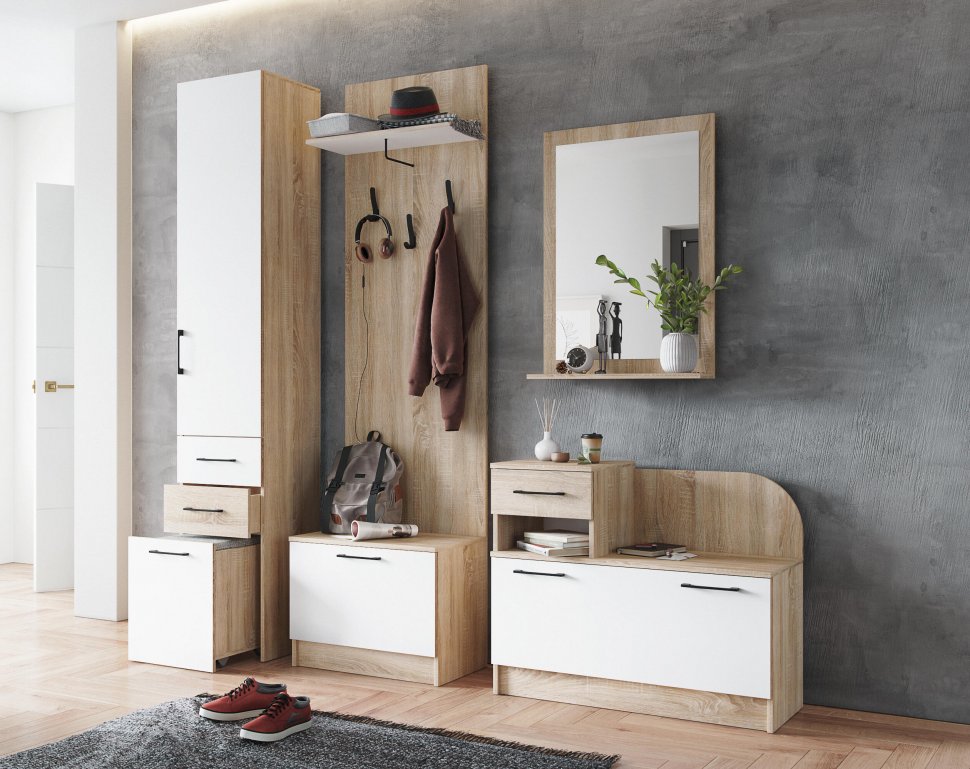 Шкаф-пенал с пуфиком Денвер (ТЭКС)