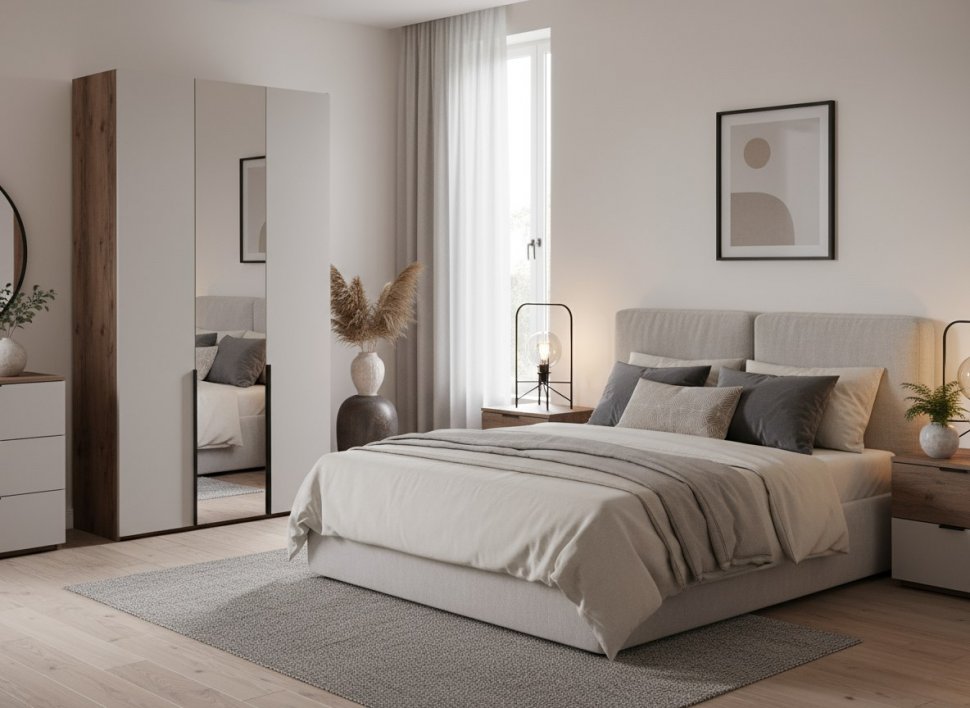 Харди шкаф трехдверный Дуб Делано Темный / Супермат Джелато