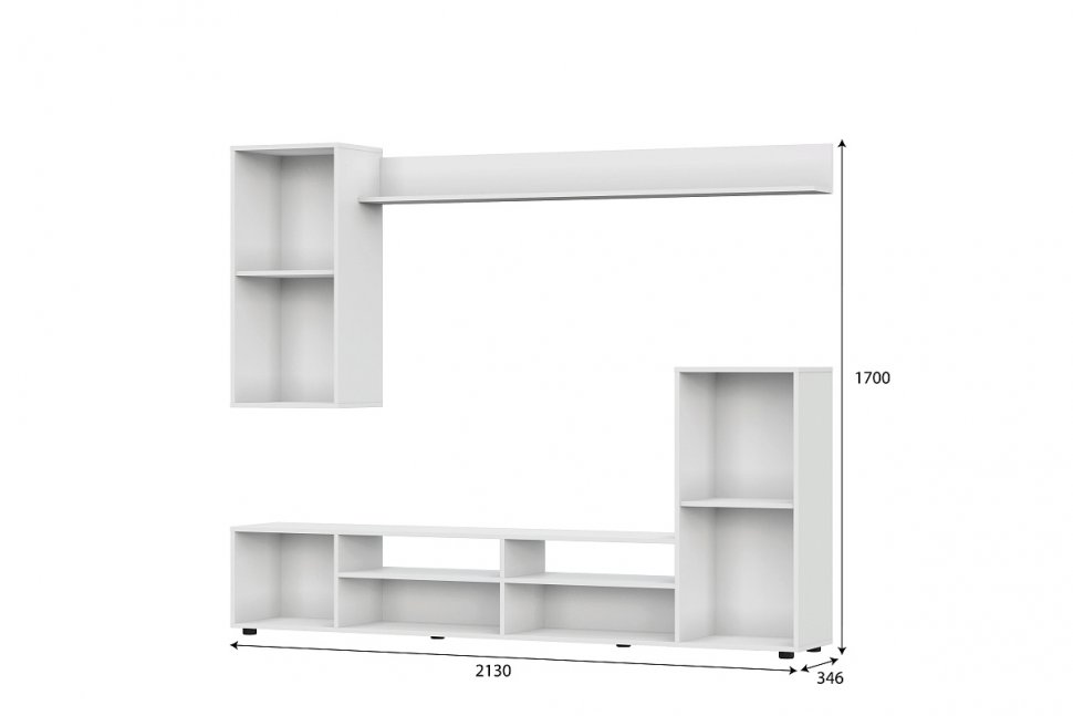 Мебель для гостиной МГС 4 / Белый/Цемент светлый