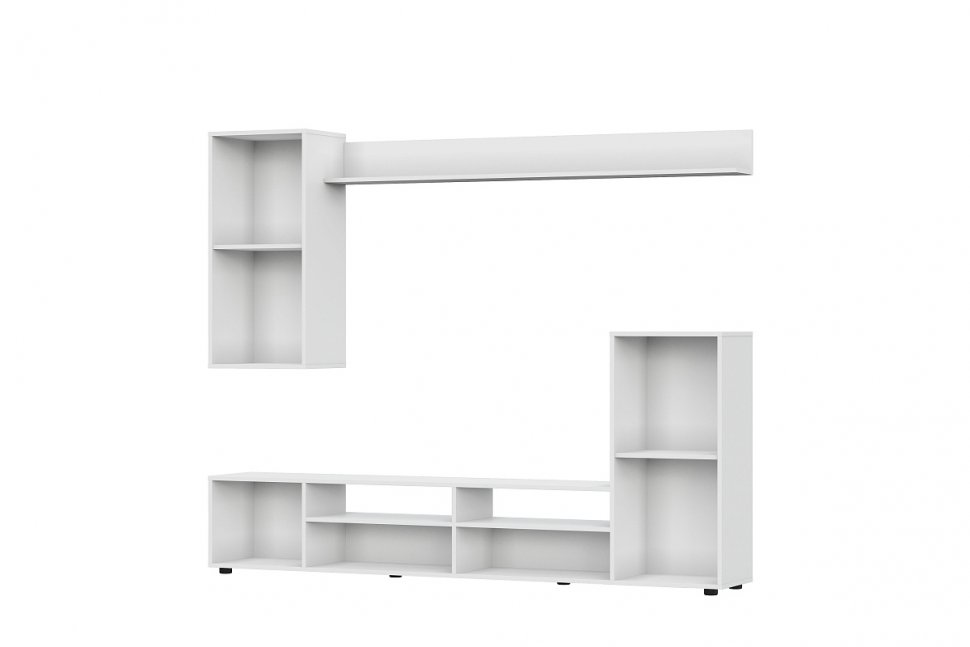 Мебель для гостиной МГС 4 / Белый/Цемент светлый