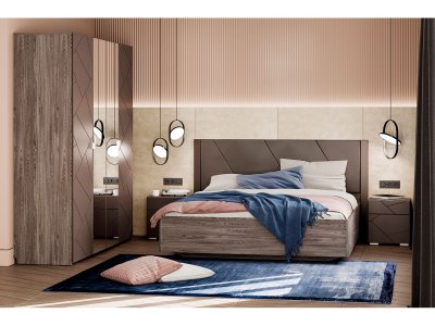 Спальня Summit 3 / ясень анкор тёмный / графит софт