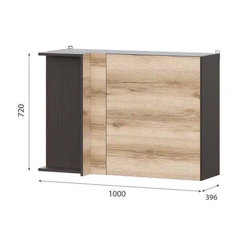 Шкаф кухонный навесной угловой 100 см Берген 10ув (Венге/Дуб Делано)