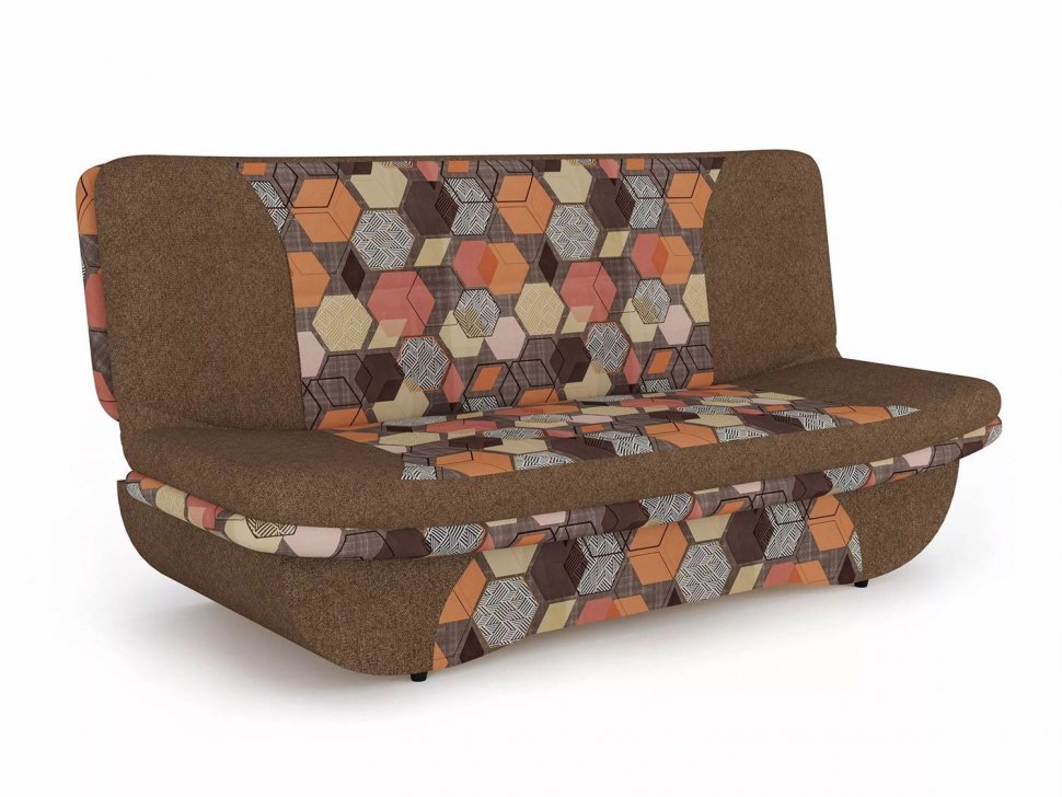 Диван Мальта 3Т Велюр Геометрия браун, Жаккард Савана хазел