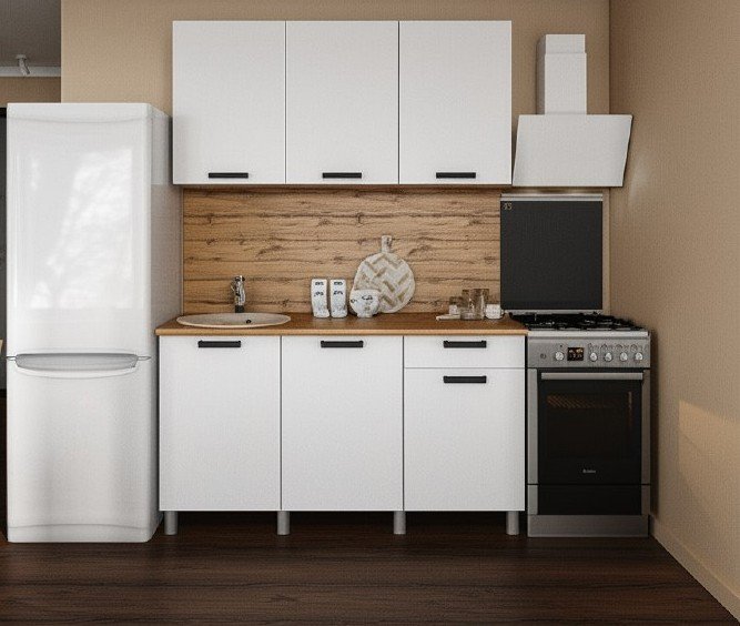 Кухня Осло 1,5 м, Карбон Фарфор