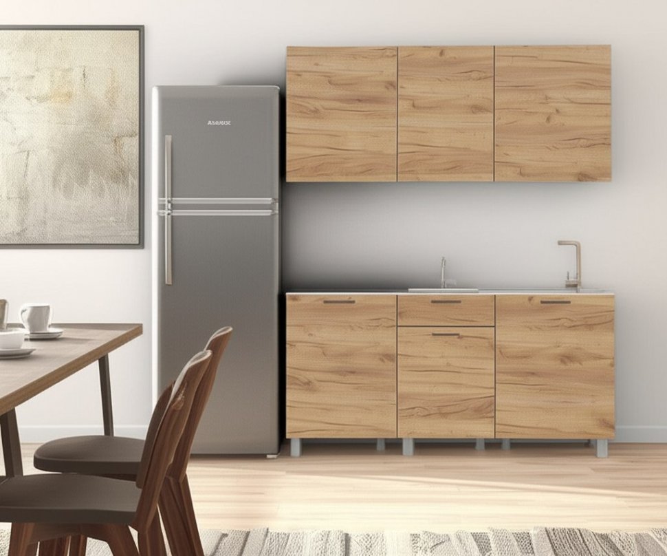 Кухня Лаванда 1,7 м (без столешницы), Дуб золотой