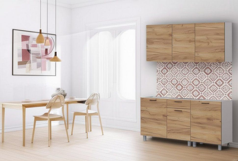 Кухня Лаванда 1,7 м (без столешницы), Дуб золотой