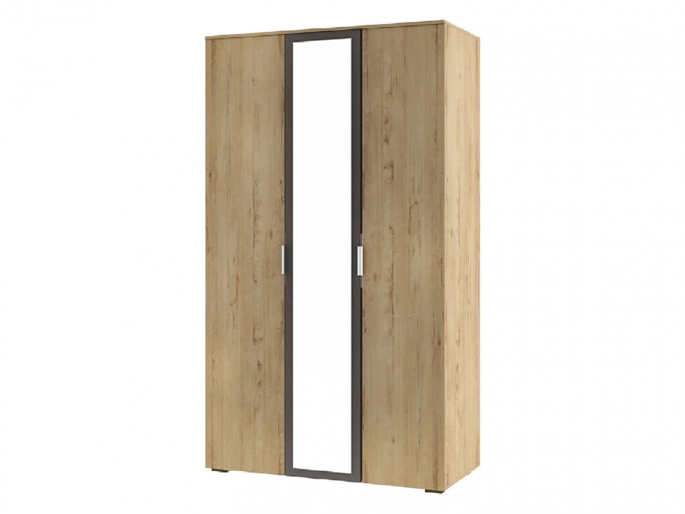 Бруно Шкаф трехдверный / Дуб Вотан / Серый Графит 