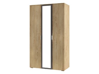 Бруно Шкаф трехдверный / Дуб Вотан / Серый Графит 