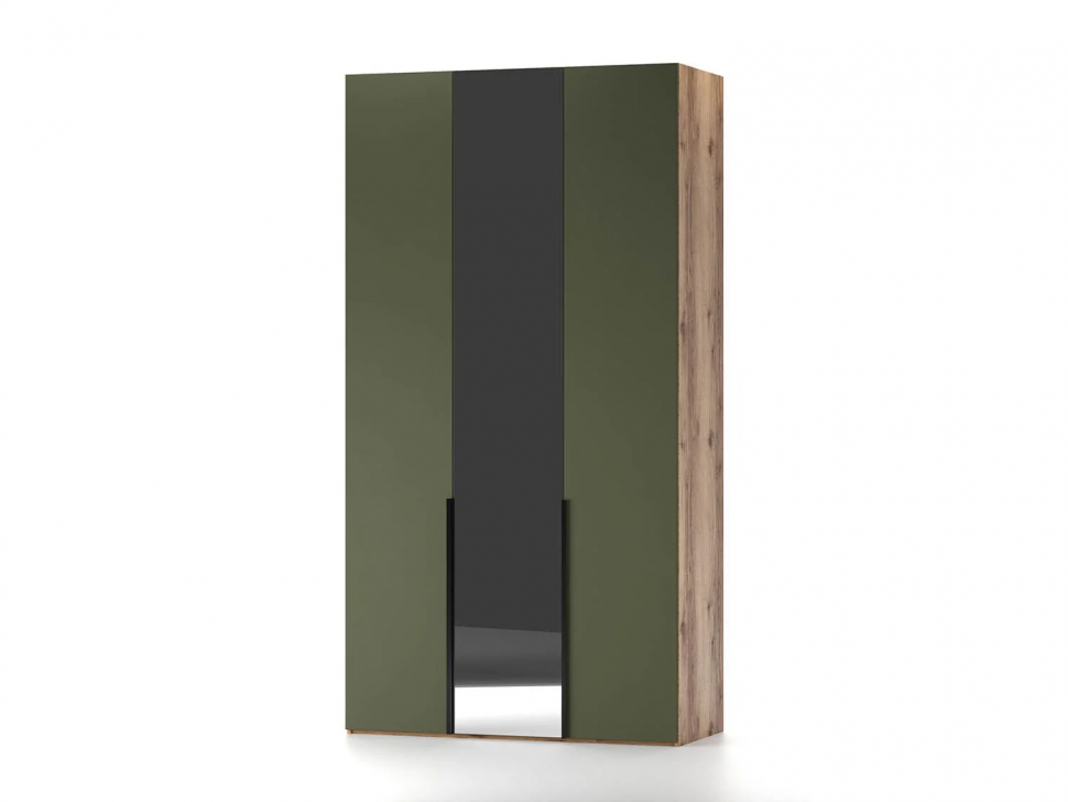 Харди шкаф трехдверный Дуб Делано Темный / Грин софт