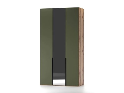 Харди шкаф трехдверный Дуб Делано Темный / Грин софт