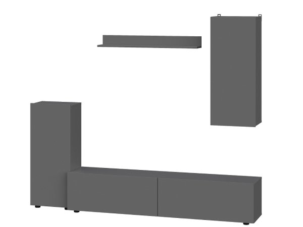 Мебель для гостиной МГС 10 / Графит серый