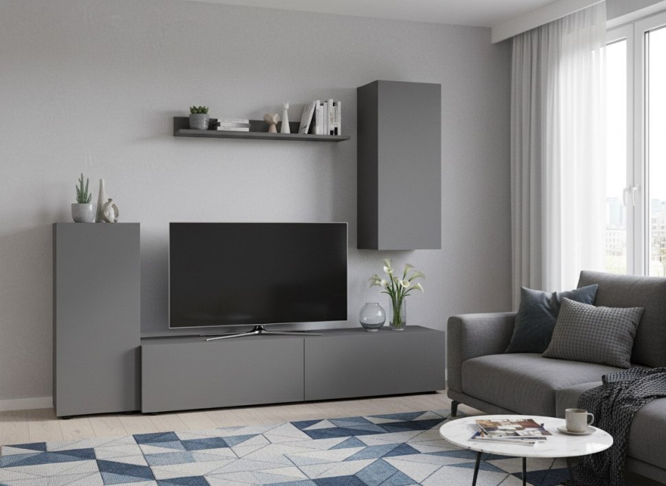 Мебель для гостиной МГС 10 / Графит серый