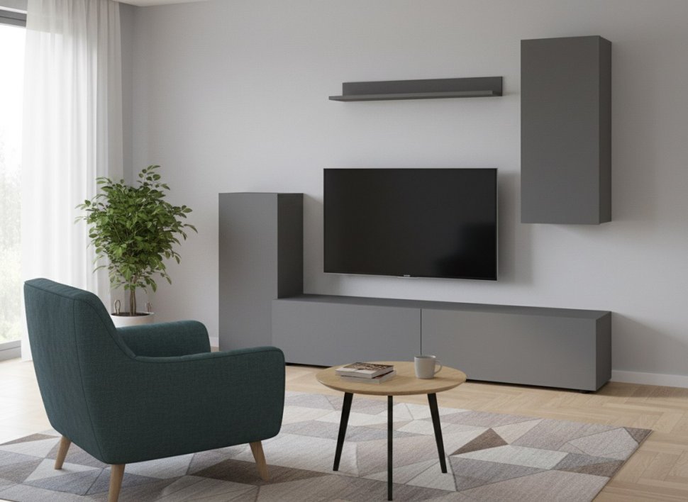 Мебель для гостиной МГС 10 / Графит серый