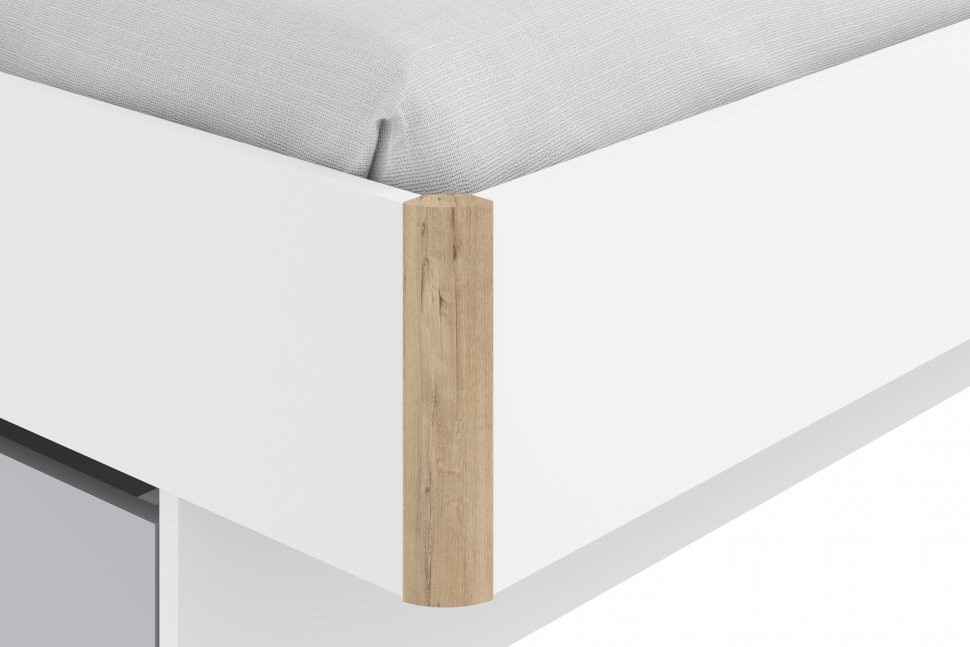 НМ 041.20 кровать Морти Дуб Бунратти/белый/серый