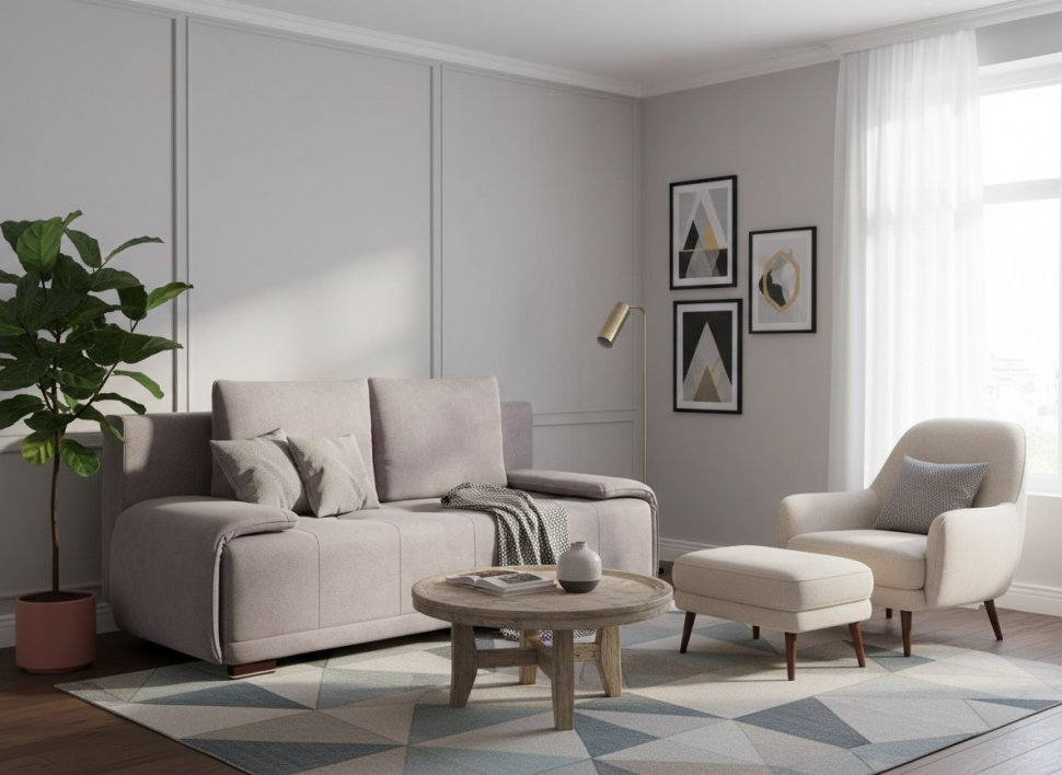 Диван-кровать 3т Милан 1 Модель 032 Велюр Кашемир 890